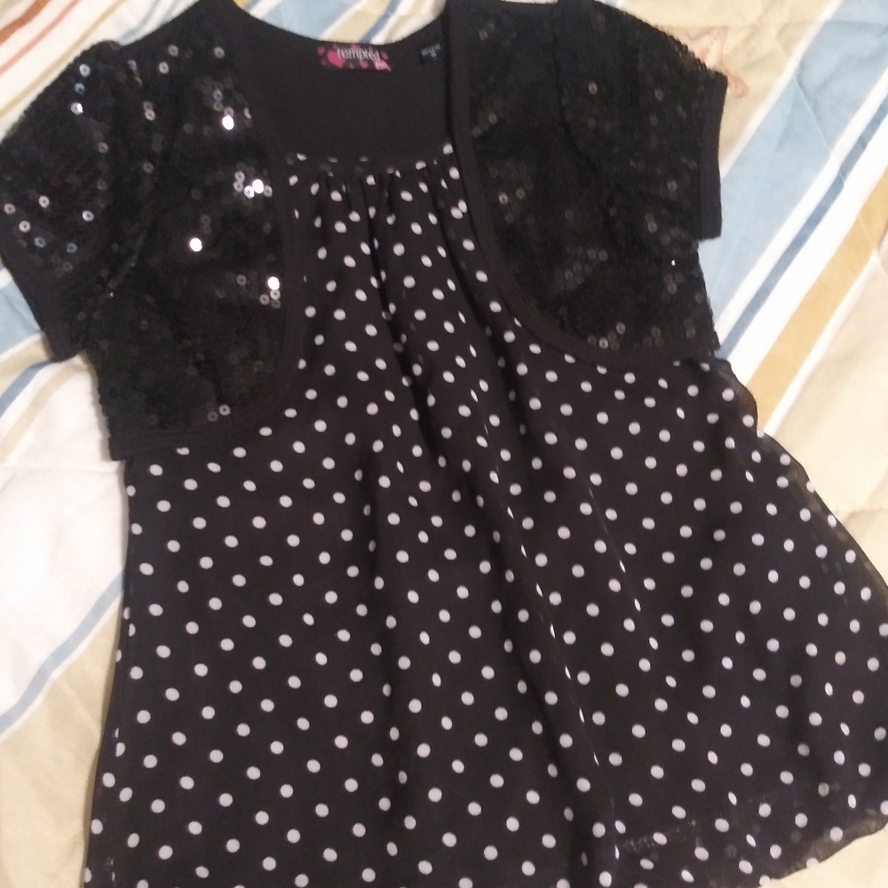 Little girls polka dot/sequined dress